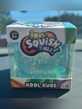 Viral Squishy Blue Glitter Kool Kube Ja-ru Irre-squish-tible
